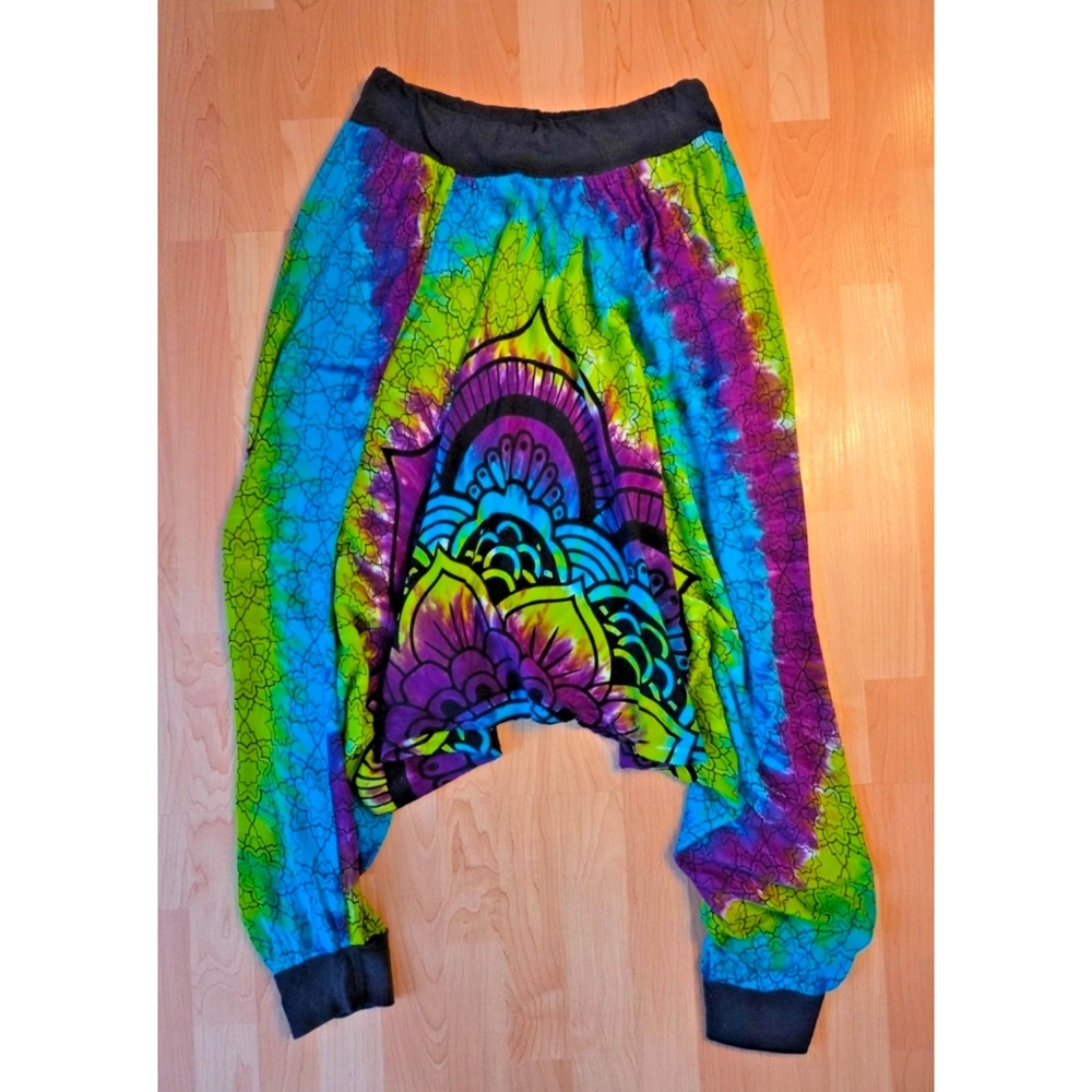 2-in-1 tie dye harem pants/batwing blouse